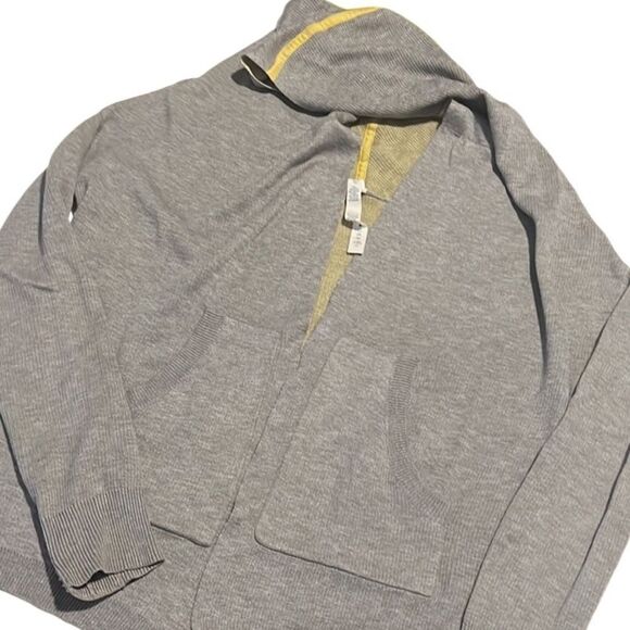 Lululemon Gray and Yellow Open Front Reversible Hooded Cardigan Size 4 - Picture 1 of 12